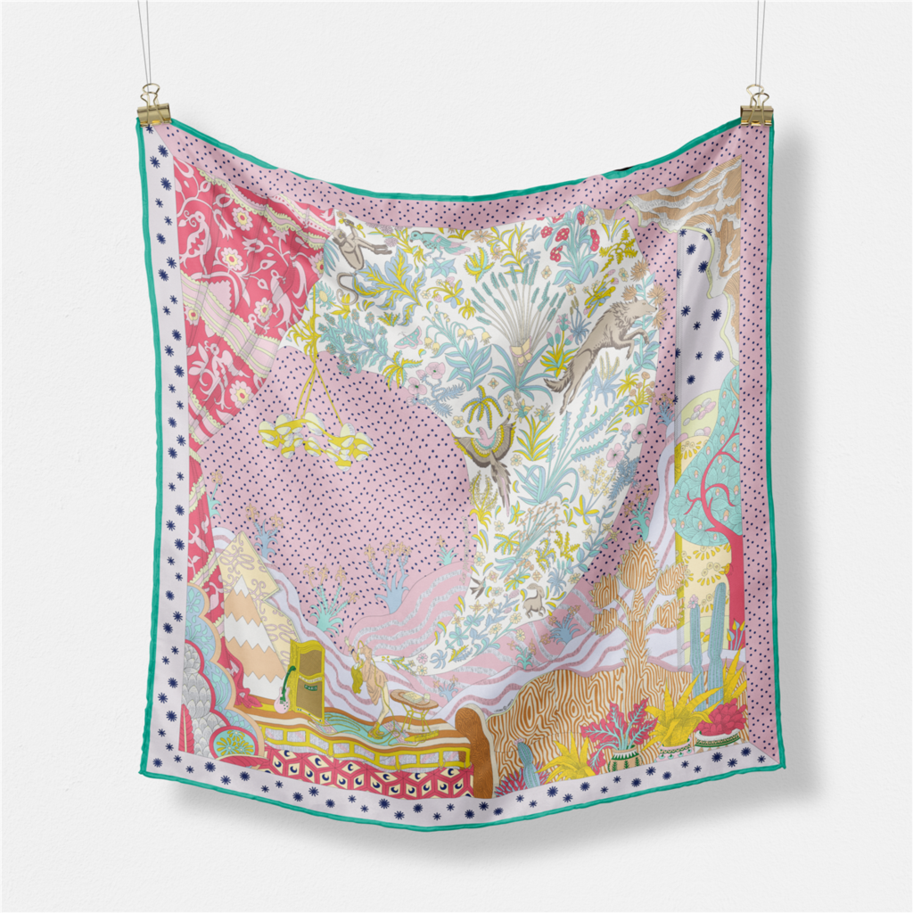 Women Accessories Brands - 53cm Brand Dot Animals Square Scarf