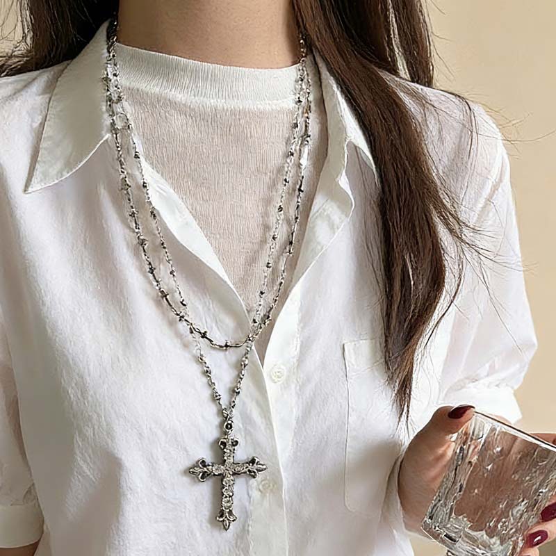 Women'S Emo Accessories - Gothic Punk Y2K Metal Cross Pendant