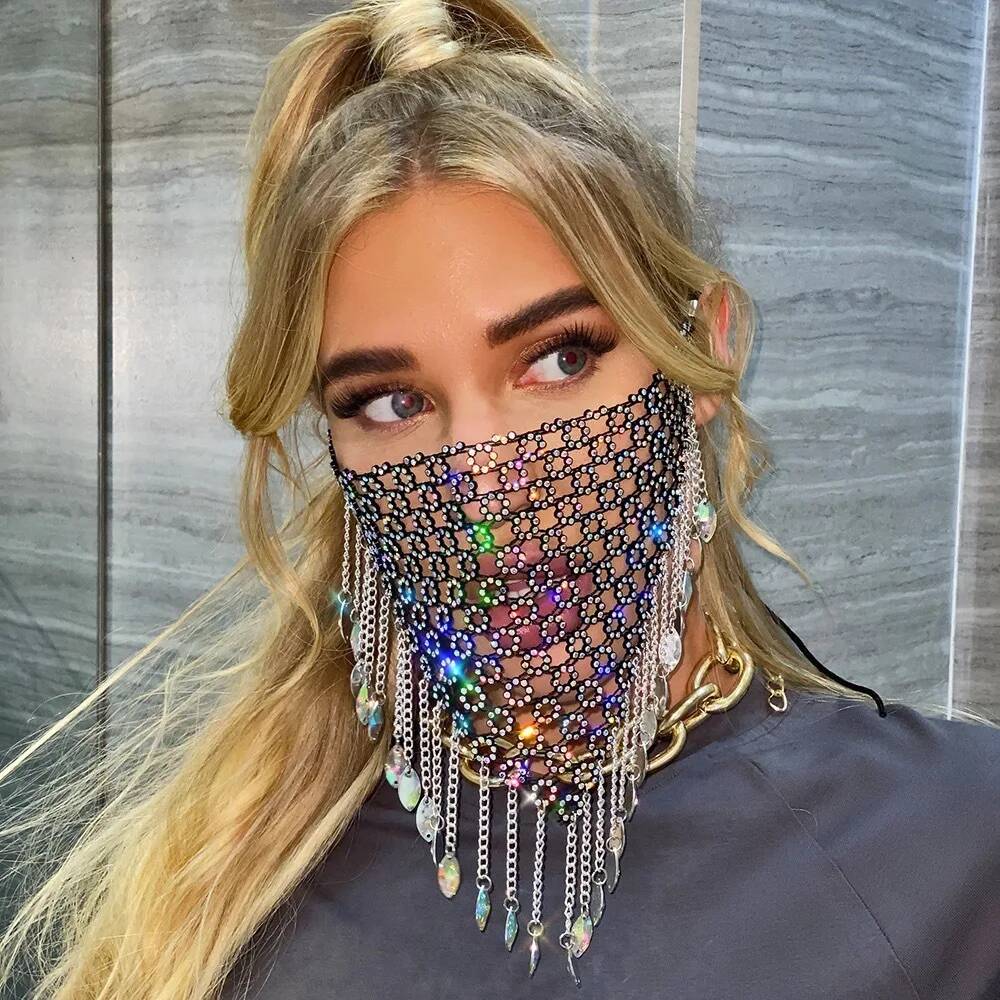 Women Accessories Set - Women New Tassel Veil Masks Headwear