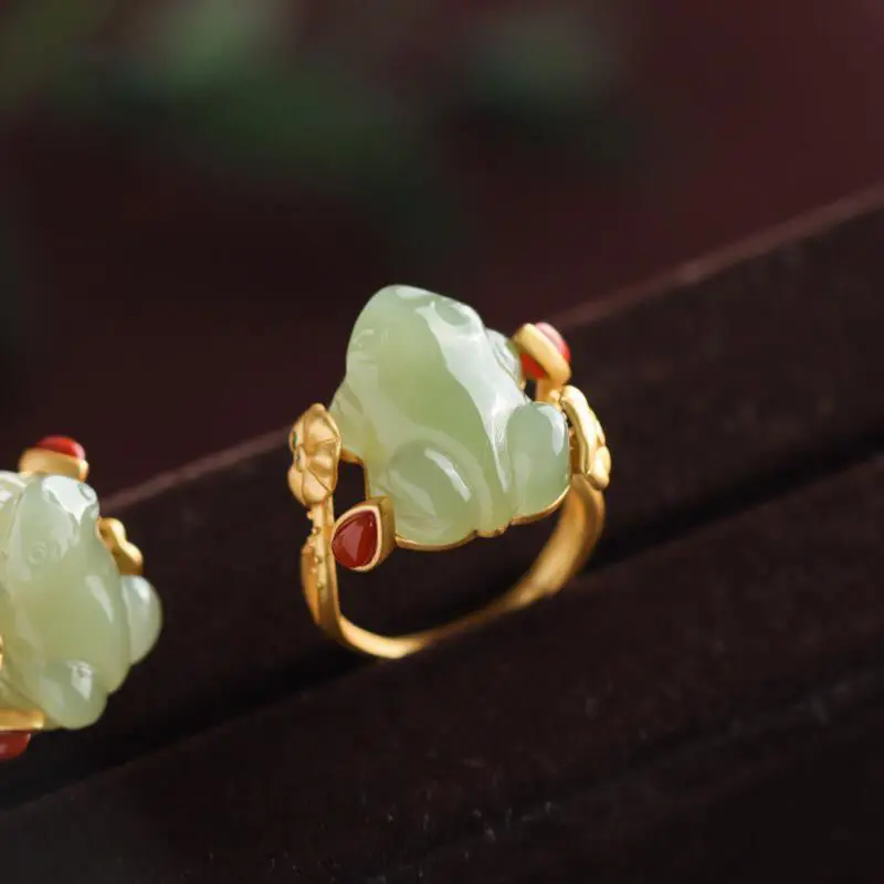 Green Jade Frog Rings Charms N - Women'S Accessories Rings reseña y precio