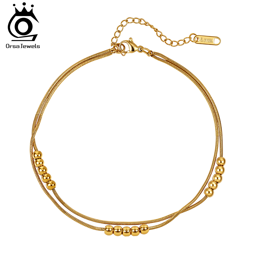 ORSA JEWELS Vintage Layered An - Beaded Anklet Chain reseña y precio