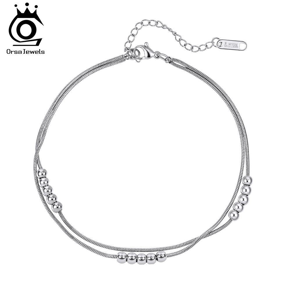 ORSA JEWELS Vintage Layered An - Beaded Anklet Chain reseña y precio