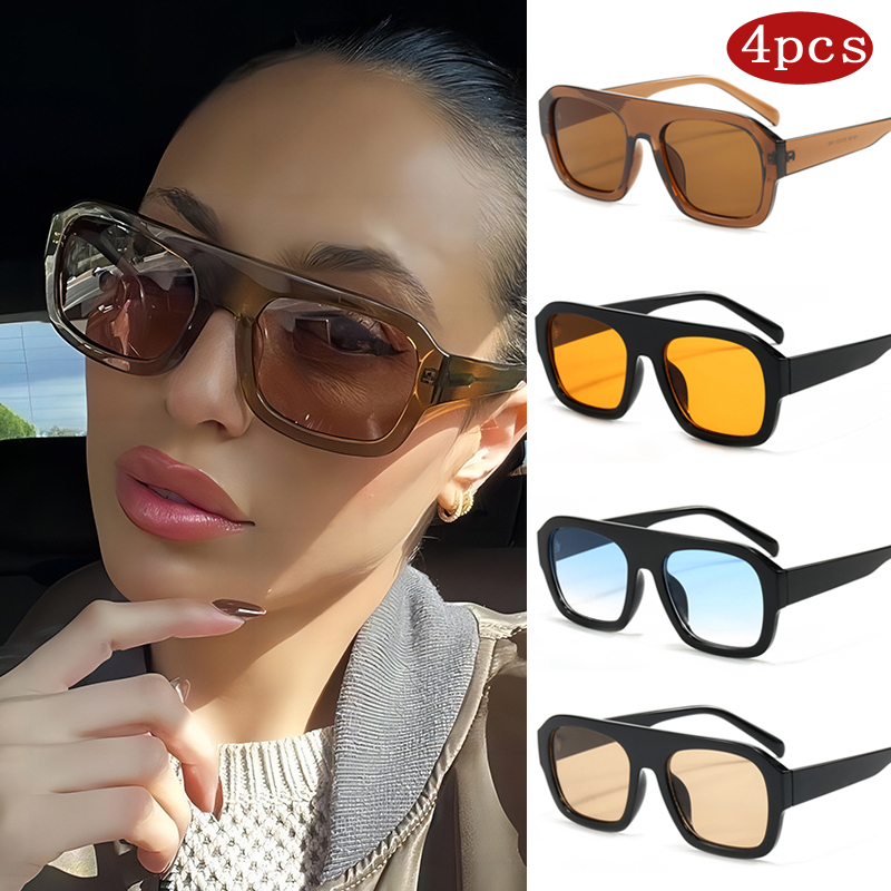 Car Sunglasses 1/4pcs Trendy O - Sunglasses Oversized Square reseña y precio