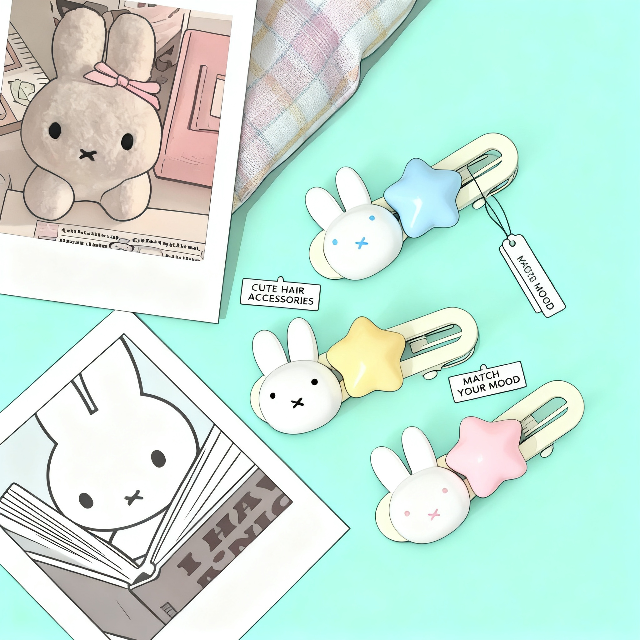 Miffy Star Hair Clip Kawaii Du - Women'S Accessories List reseña y precio