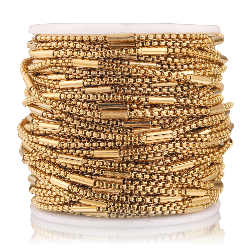 2M Stainless Steel 2mm Gold Pi - Beaded Anklet Chain reseña y precio