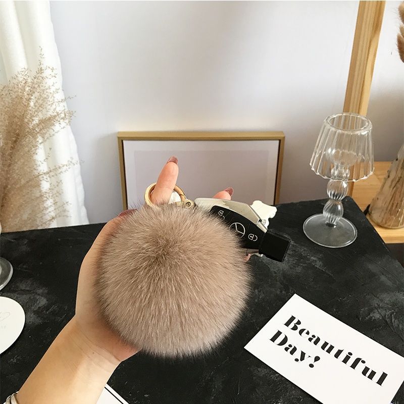 2024 Fluffy Real Fox Fur Ball  - Women'S Emo Accessories reseña y precio