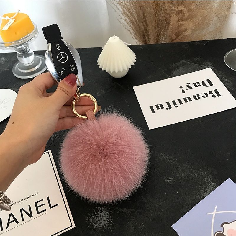 2024 Fluffy Real Fox Fur Ball  - Women'S Emo Accessories reseña y precio