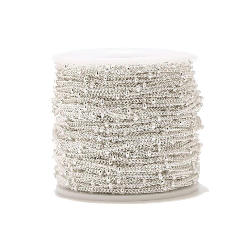 2 Meters Stainless Steel Silve - Beaded Anklet Chain reseña y precio