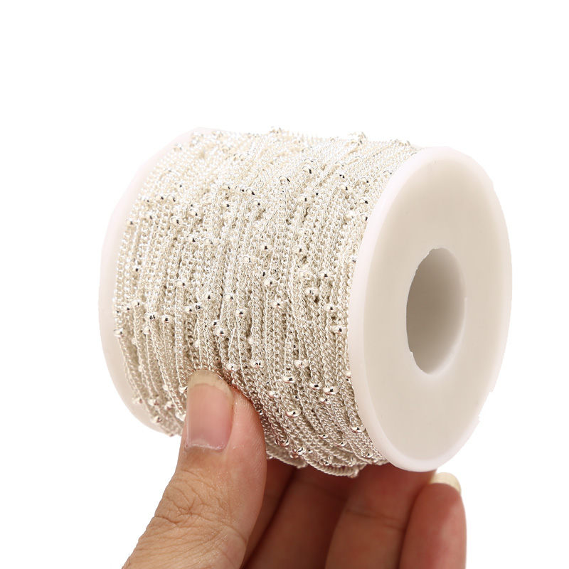 2 Meters Stainless Steel Silve - Beaded Anklet Chain reseña y precio