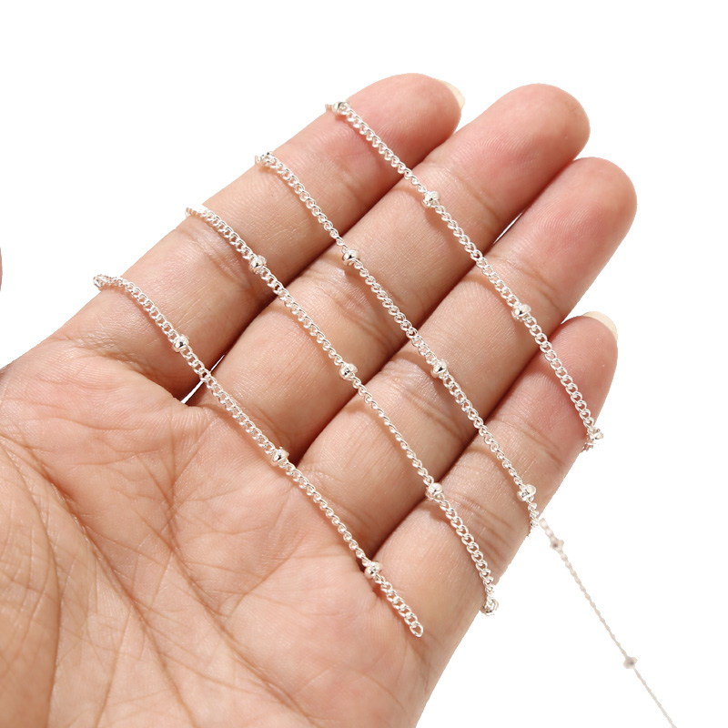 2 Meters Stainless Steel Silve - Beaded Anklet Chain reseña y precio