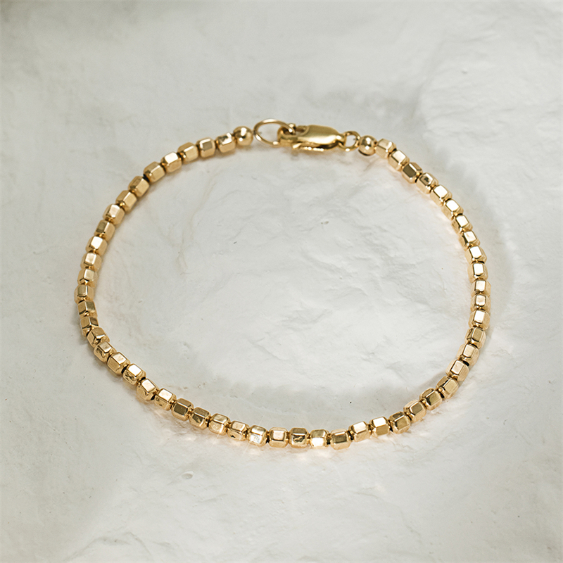 14K Gold Filled Bead Bracelet  - Beaded Anklet Chain reseña y precio
