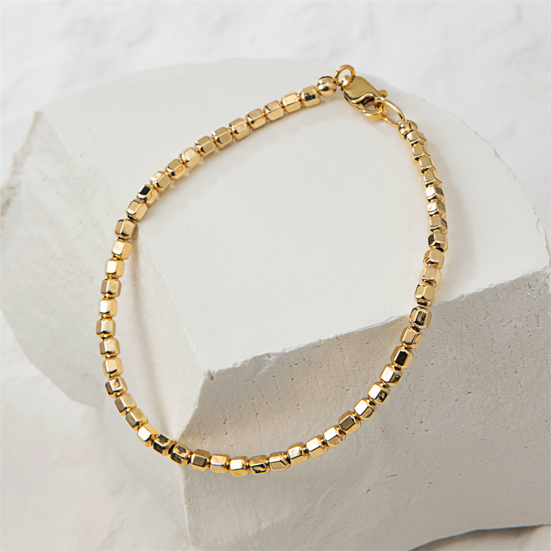 14K Gold Filled Bead Bracelet  - Beaded Anklet Chain reseña y precio