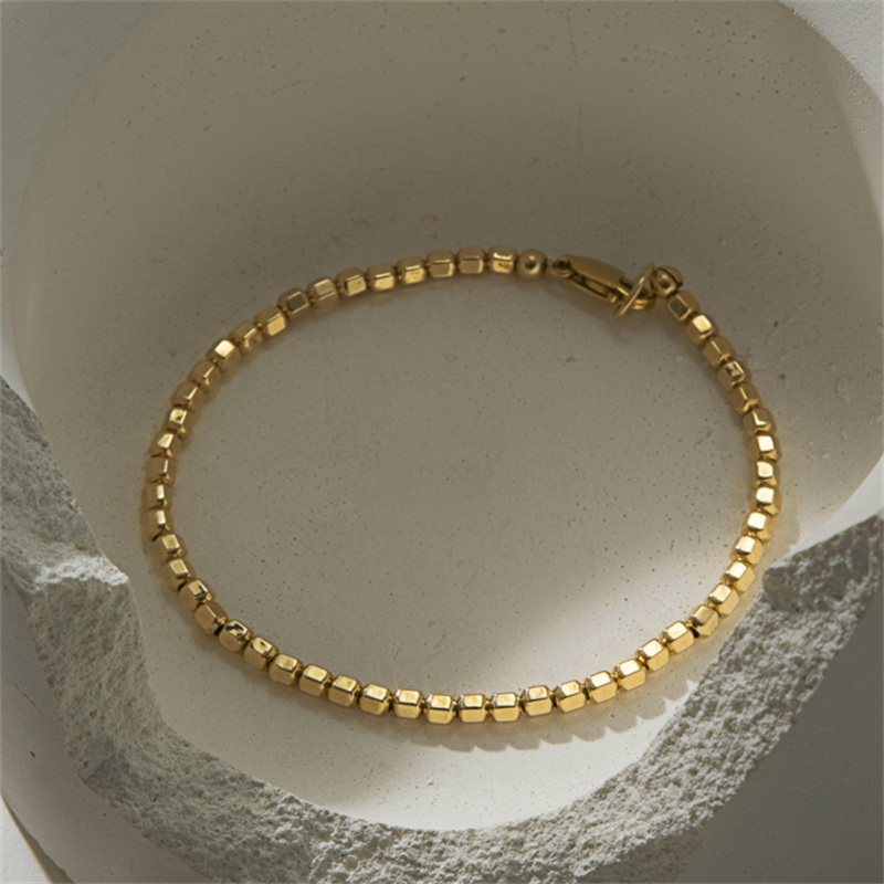 14K Gold Filled Bead Bracelet  - Beaded Anklet Chain reseña y precio