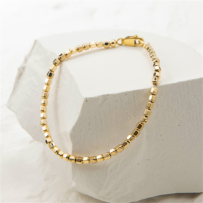 14K Gold Filled Bead Bracelet  - Beaded Anklet Chain reseña y precio