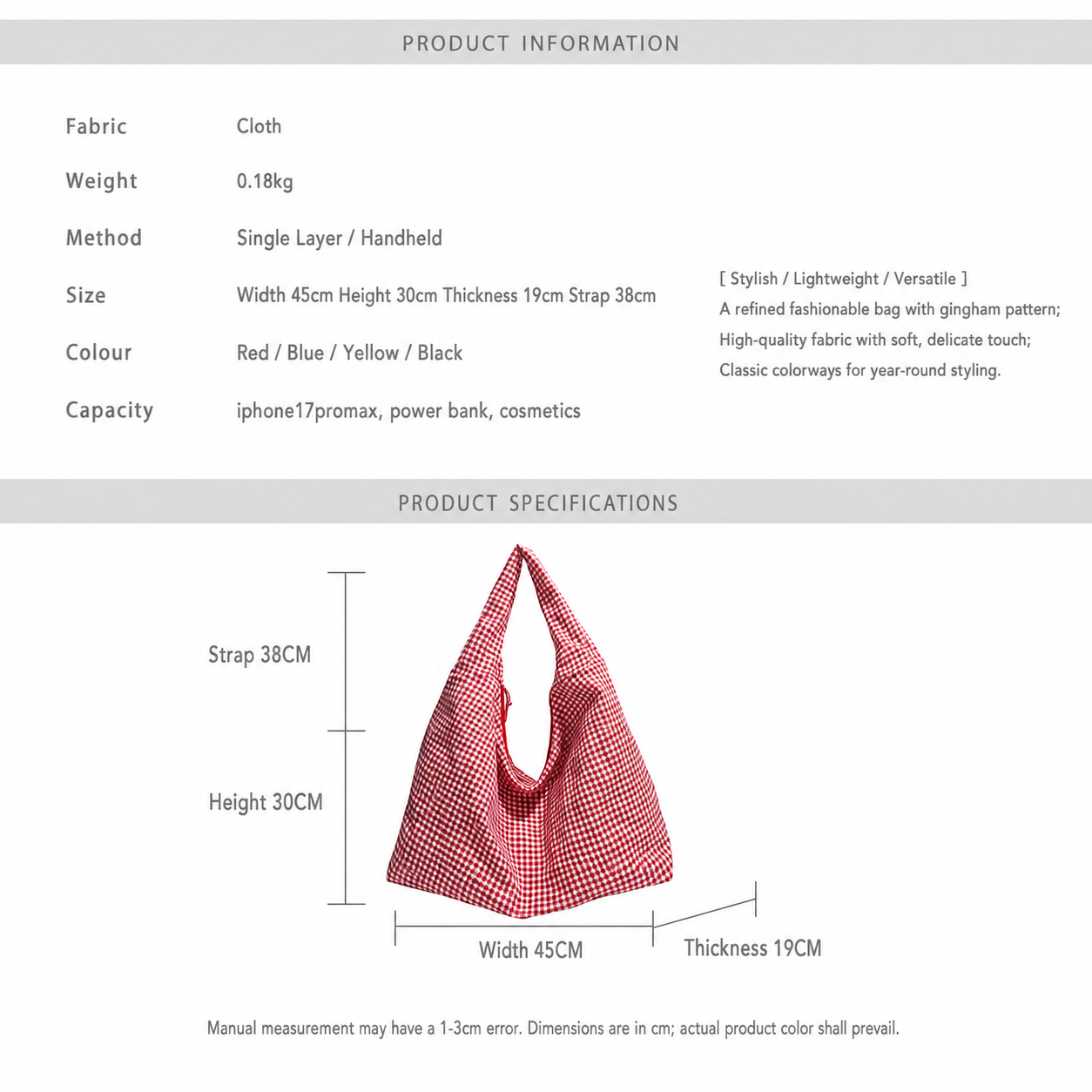 Daily Commute Bag Stylish Chec - Women'S Accessories Handbags reseña y precio