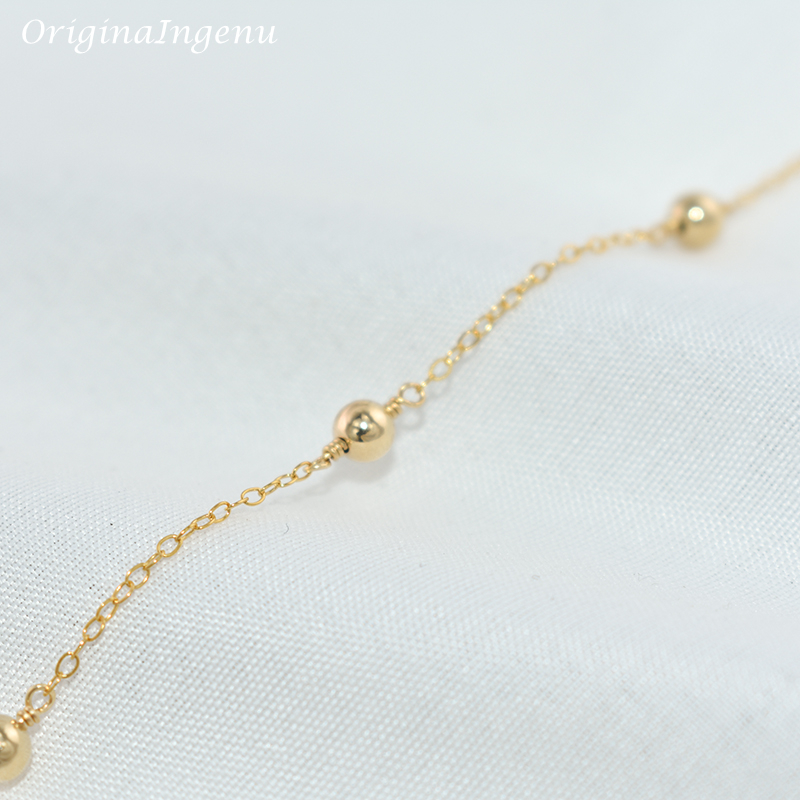14K Gold Filled Beads Bracelet - Beaded Anklet Chain reseña y precio