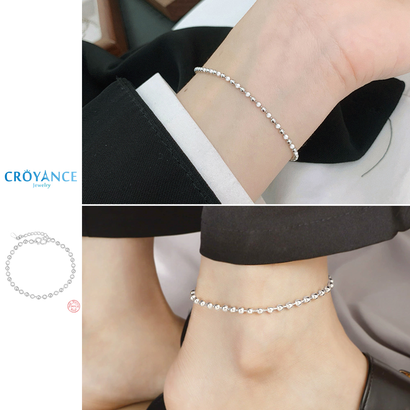 Classic Simple 925 Sterling Si - Beaded Anklet Chain reseña y precio
