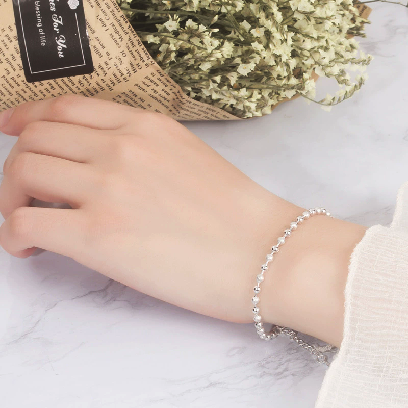 Classic Simple 925 Sterling Si - Beaded Anklet Chain reseña y precio