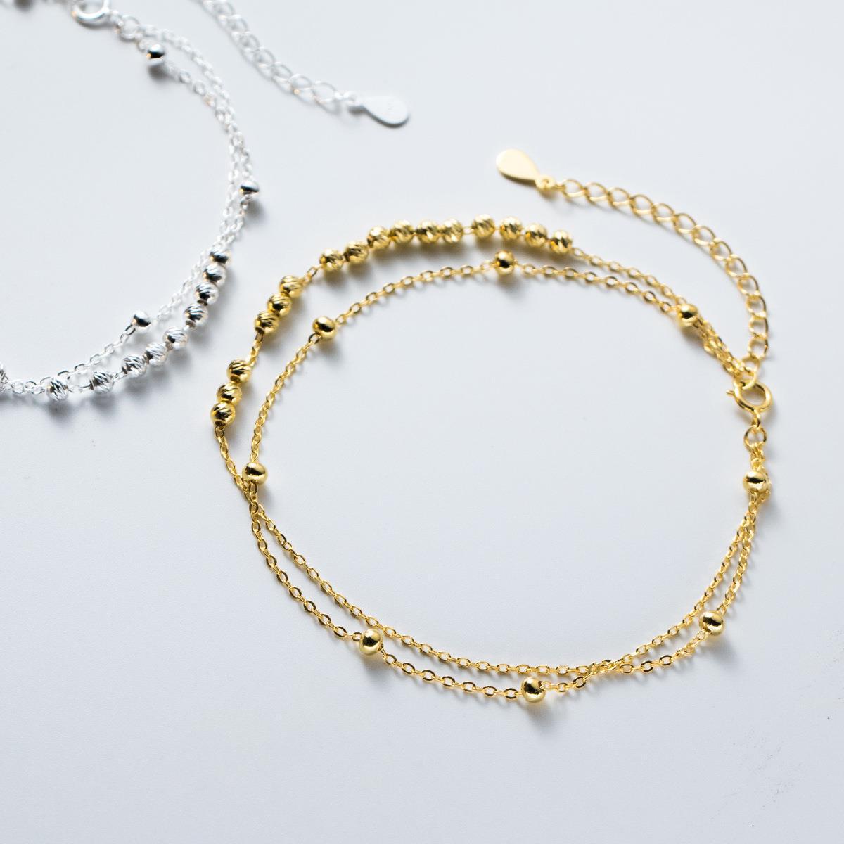 MIQIAO 925 Sterling Silver Ank - Beaded Anklet Chain reseña y precio