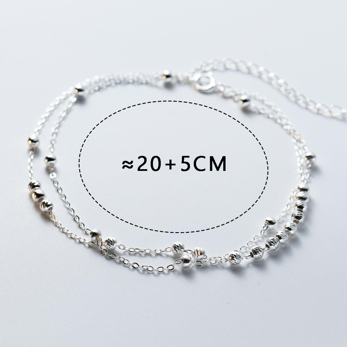 MIQIAO 925 Sterling Silver Ank - Beaded Anklet Chain reseña y precio