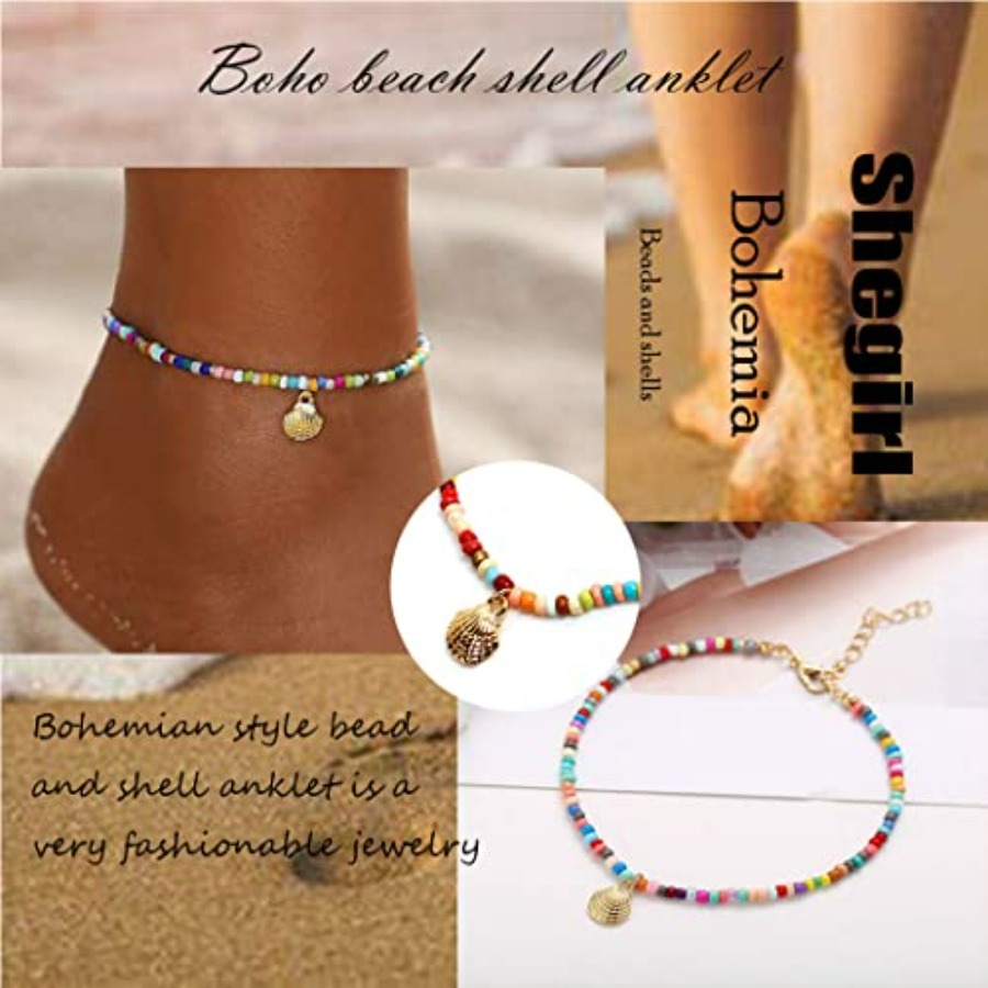 Boho Beaded Bracelet and Ankle - Beaded Anklet Chain reseña y precio