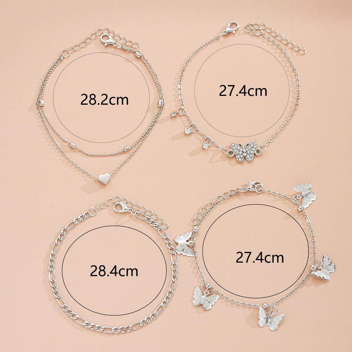 1set Fashionable Versatile Mul - Beaded Anklet Chain reseña y precio