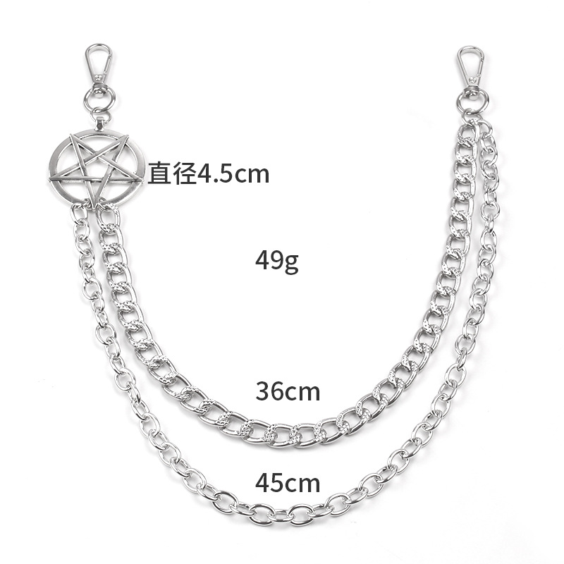Punk Metal Chain Pentagram Key - Women'S Emo Accessories reseña y precio