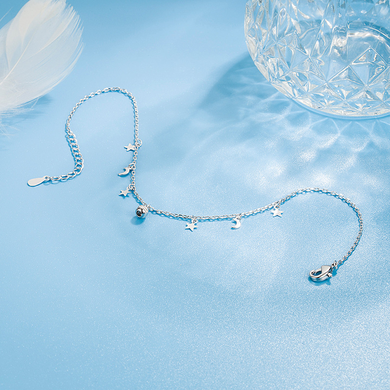 Romantic Moon Star Bead Feet C - Beaded Anklet Chain reseña y precio