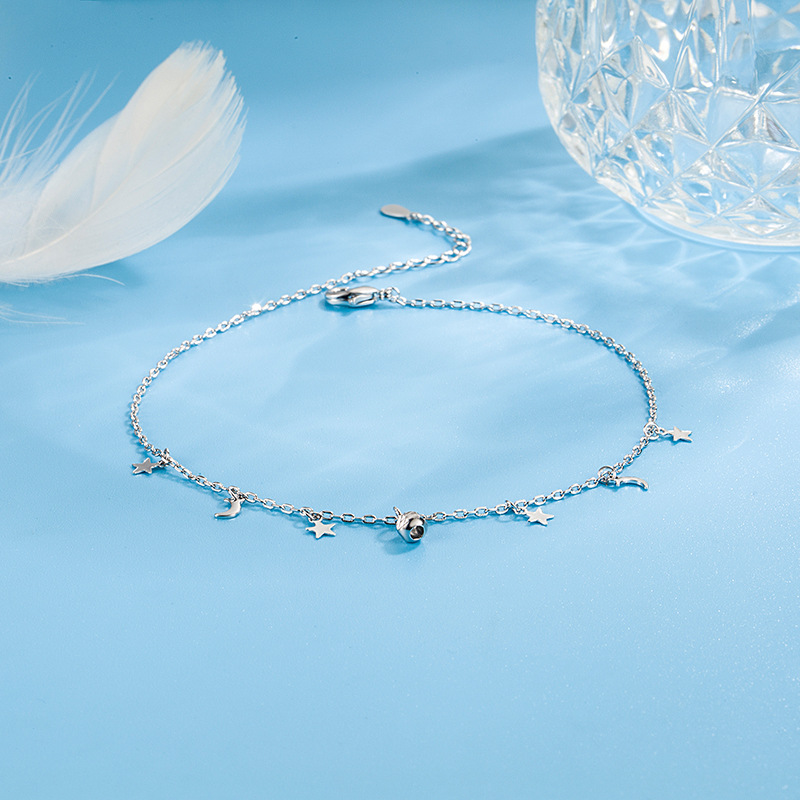 Romantic Moon Star Bead Feet C - Beaded Anklet Chain reseña y precio