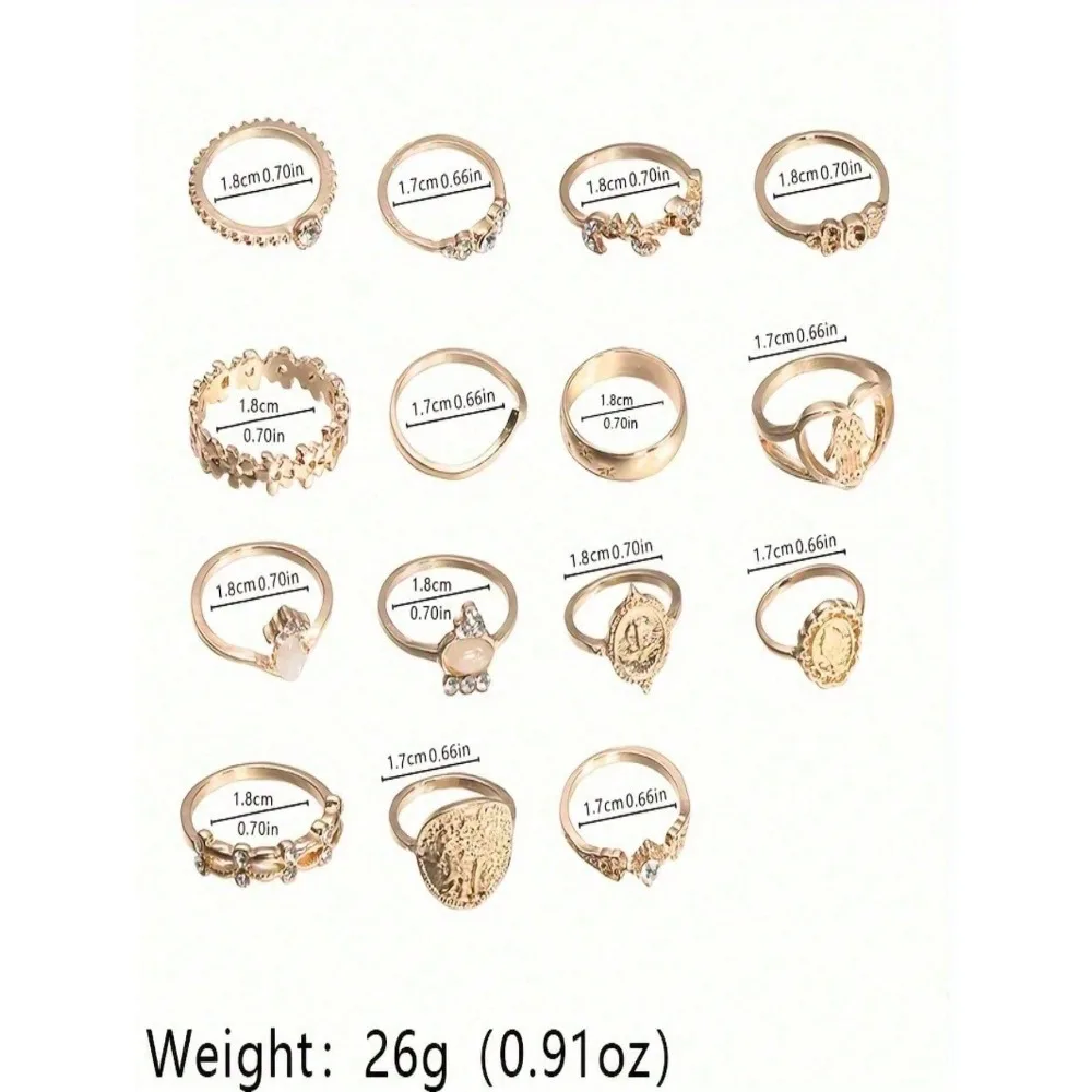 30Pcs Dainty Pattern Hair Ring - Women'S Accessories Rings reseña y precio