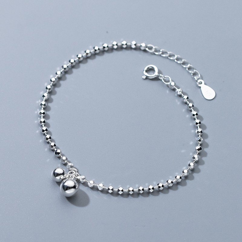 925 Sterling Silver Diamond-Cu - Beaded Anklet Chain reseña y precio