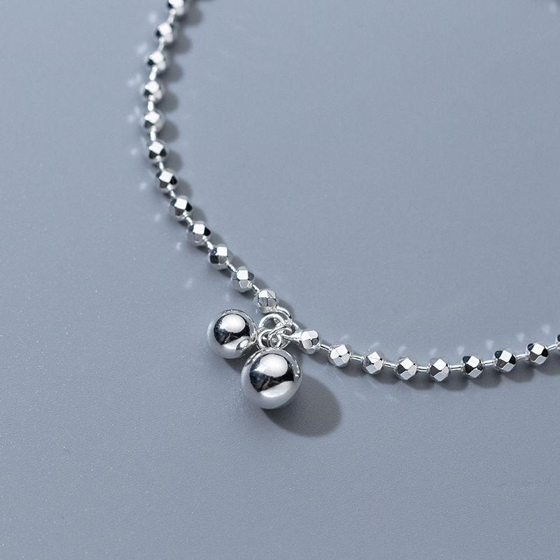 925 Sterling Silver Diamond-Cu - Beaded Anklet Chain reseña y precio