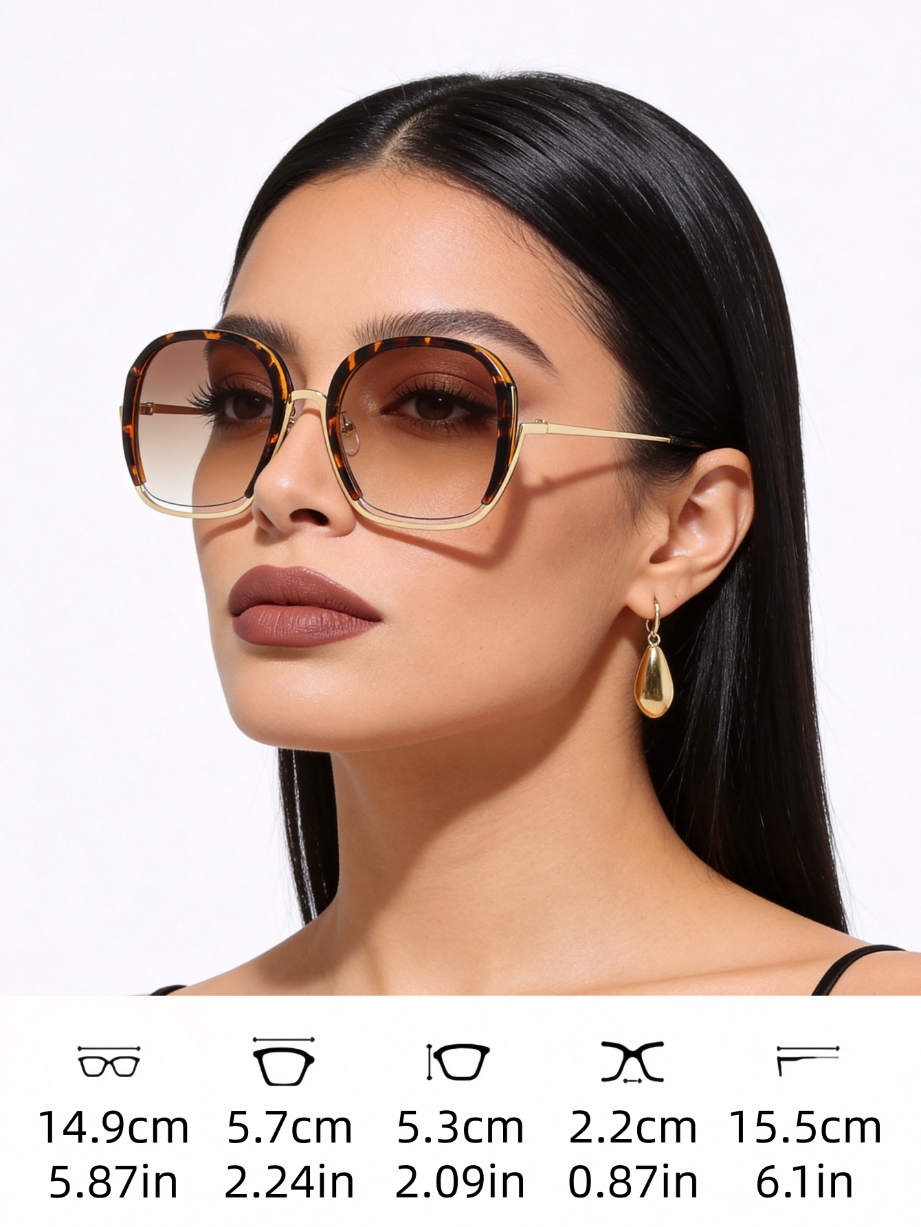 1PC Women Oversized Square Gla - Sunglasses Oversized Square reseña y precio