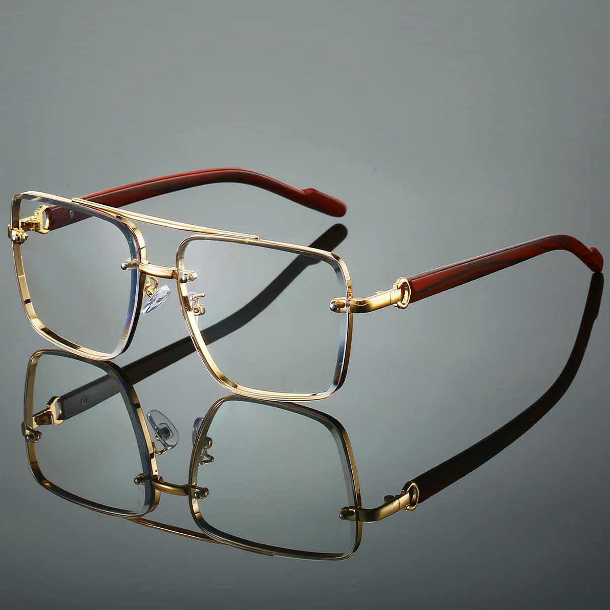 Fashion Retro Square Metal Sun - Sunglasses Oversized Square reseña y precio
