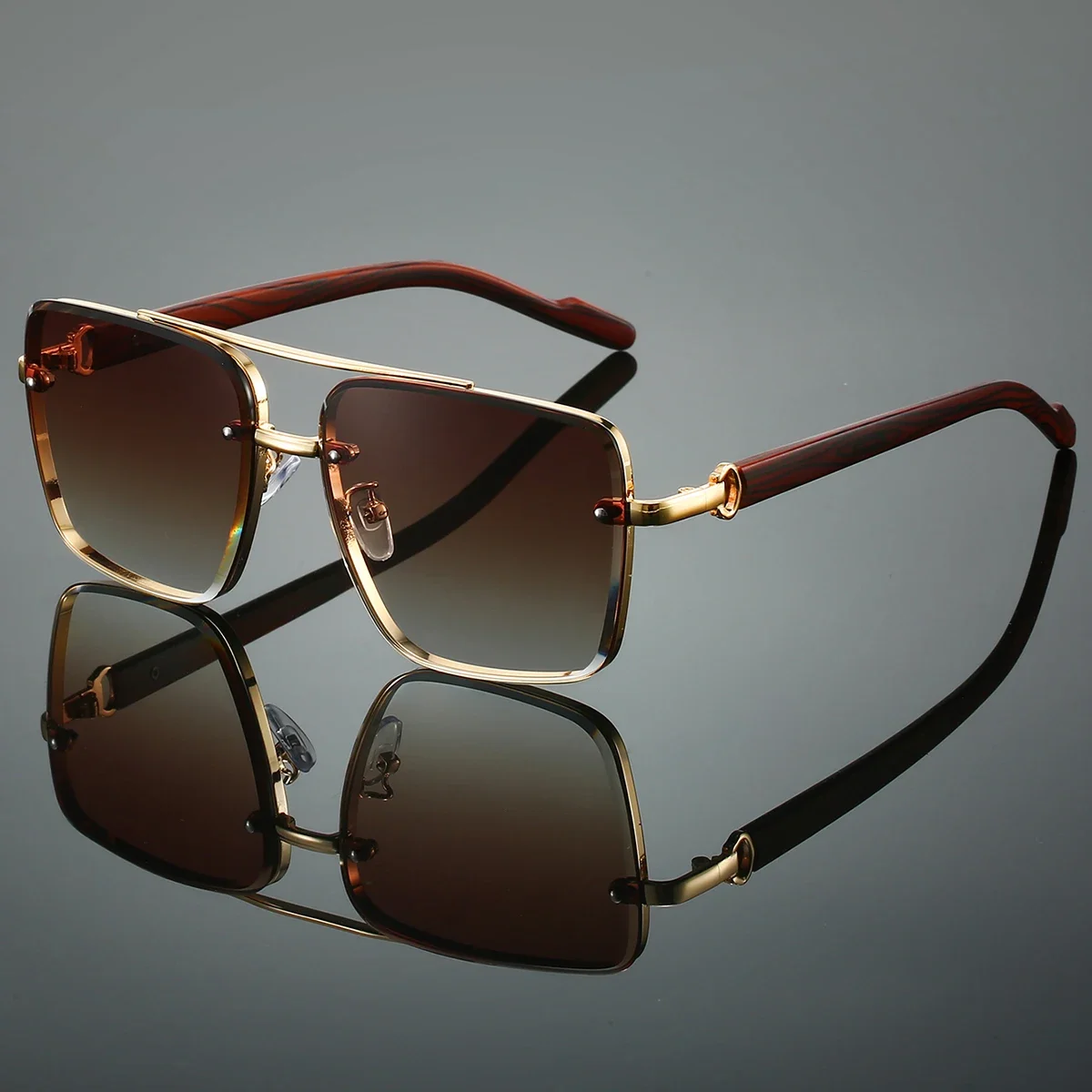 Fashion Retro Square Metal Sun - Sunglasses Oversized Square reseña y precio
