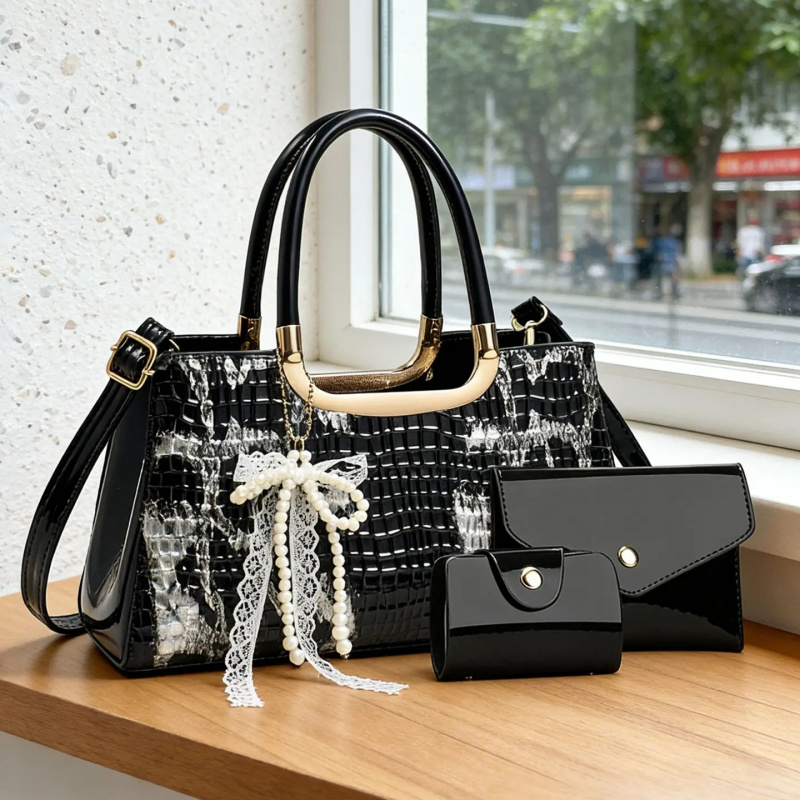 Women's Handbag Set, Crocodile - Women Accessories Set reseña y precio