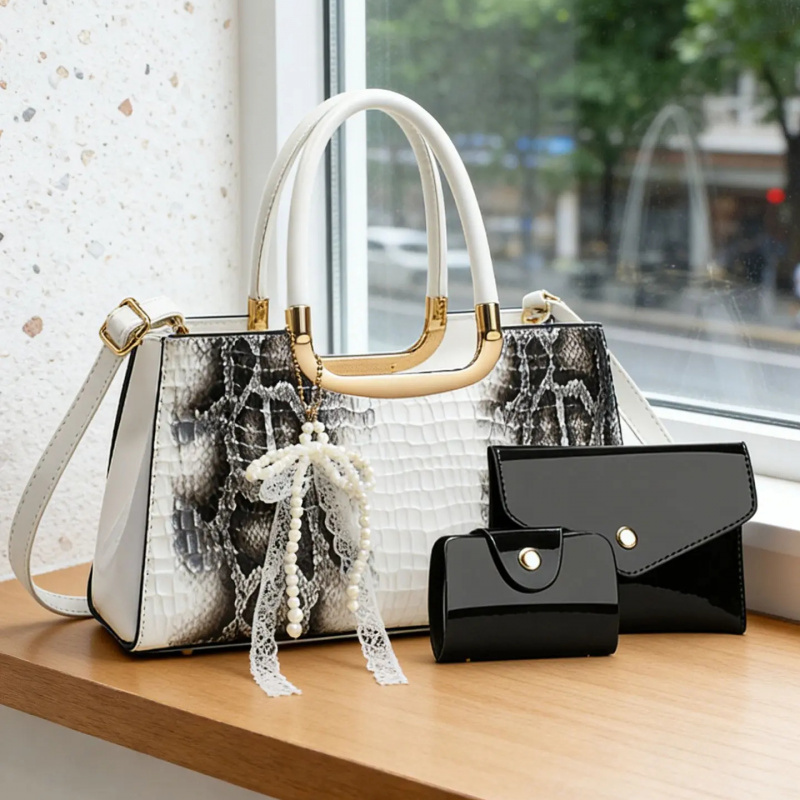 Women's Handbag Set, Crocodile - Women Accessories Set reseña y precio