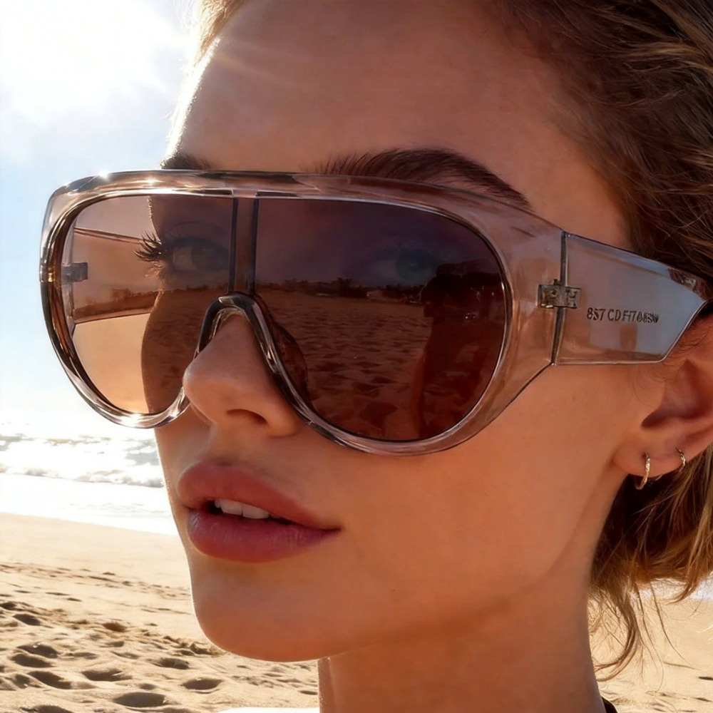 y2k One Piece Oversize Shield  - Sunglasses Oversized Square reseña y precio