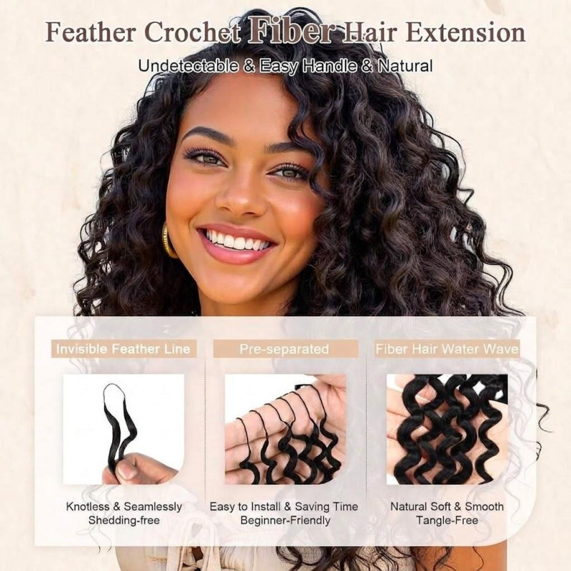 Water Wave Synthetic Feather C - Women Accessories Pack reseña y precio