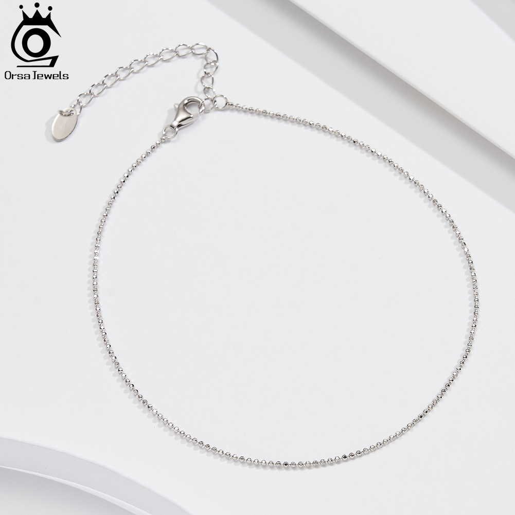 ORSA JEWELS 925 Sterling Silve - Beaded Anklet Chain reseña y precio