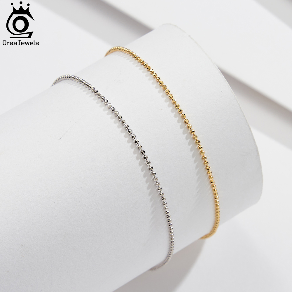 ORSA JEWELS 925 Sterling Silve - Beaded Anklet Chain reseña y precio