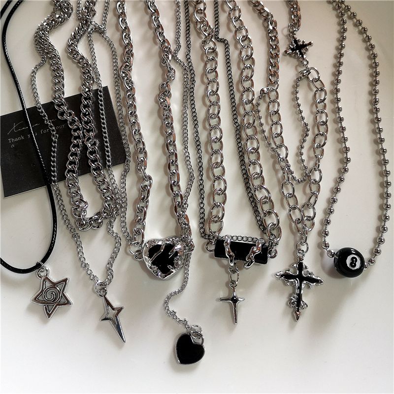 Gothic Black Cross Star Pendan - Women'S Emo Accessories reseña y precio