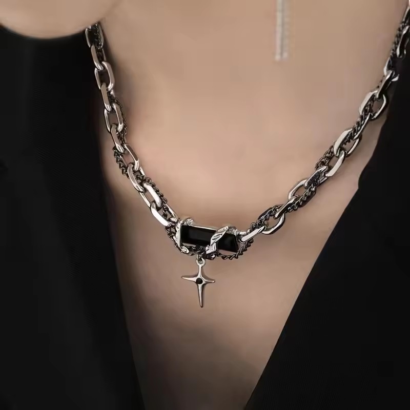 Gothic Black Cross Star Pendan - Women'S Emo Accessories reseña y precio
