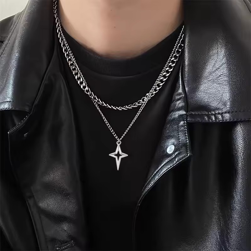 Gothic Black Cross Star Pendan - Women'S Emo Accessories reseña y precio